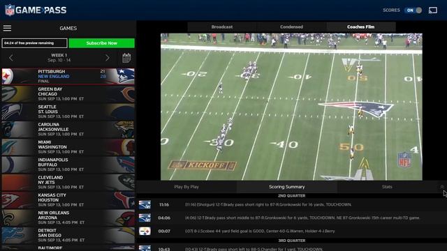 NFL Game Pass on TV смотреть онлайн