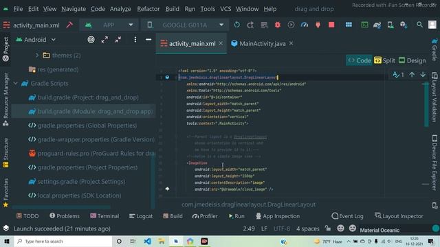 How to Use Drag Linear Layout (Drag and Drop by user ) in Android Studio in Hindi for Beginners смотреть онлайн