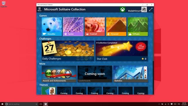 Solitaire in Windows 10 смотреть онлайн