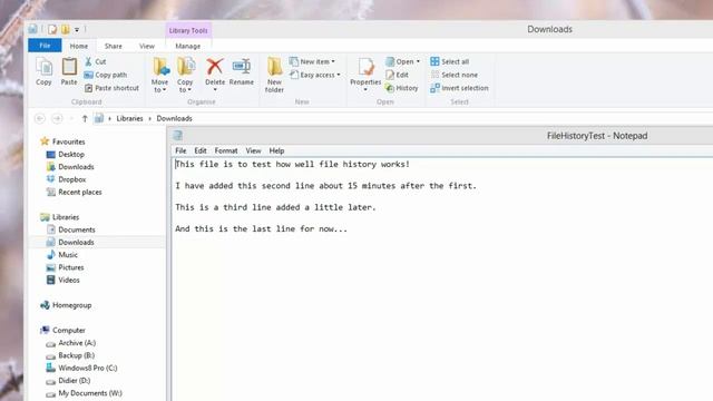 Windows 8 - File History Demonstration смотреть онлайн