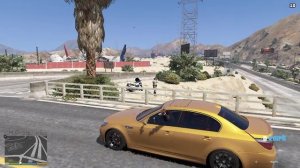 золотой и легендарный BMW M5 E60 в гонке в GTA 5,