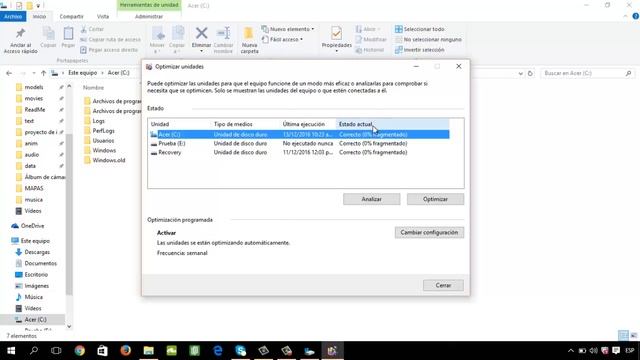 Ready boots y Defrag Windows 10