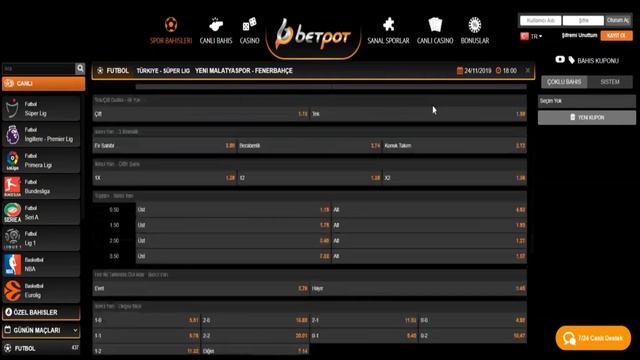 Yeni Malatyaspor Fenerbahçe Maçı Canlı İzle , Bahis Oranları , Betpot смотреть онлайн