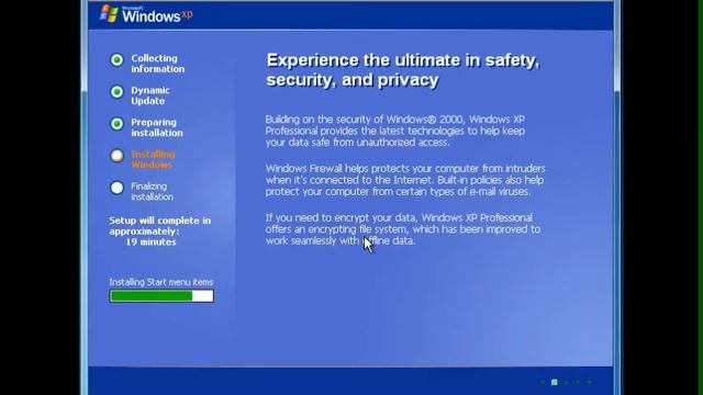 Installing Windows XP смотреть онлайн