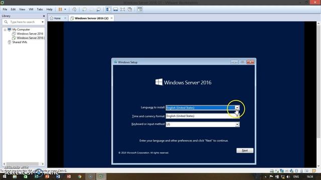 How to Install Window Server 2016 using vmware смотреть онлайн