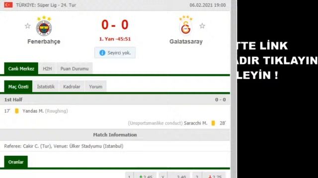 FENERBAHÇE - GALATASARAY MAÇI CANLI İZLE смотреть онлайн