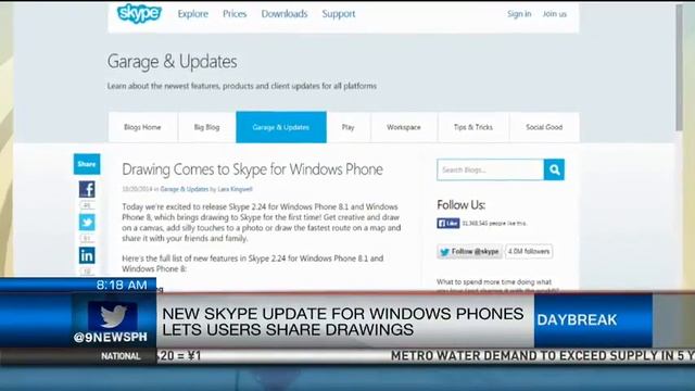 New Skype Update For Windows Phones Lets Users Share Drawings смотреть онлайн