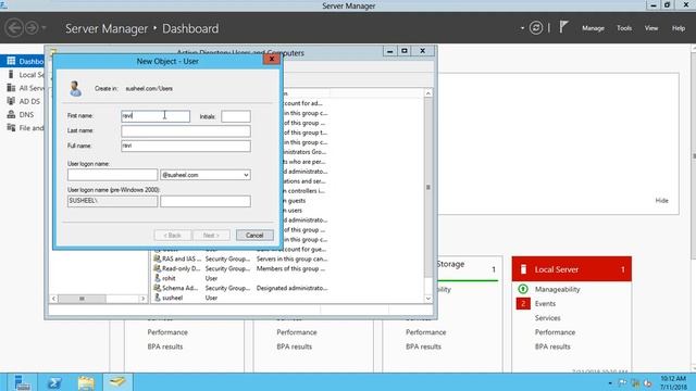 How to Create Users & Groups In Active Directory windows server 2012 смотреть онлайн