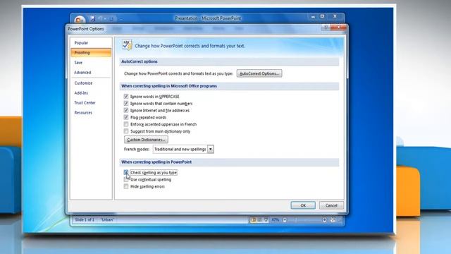 PowerPoint 2007: Turn grammar check and spell check on and off смотреть онлайн