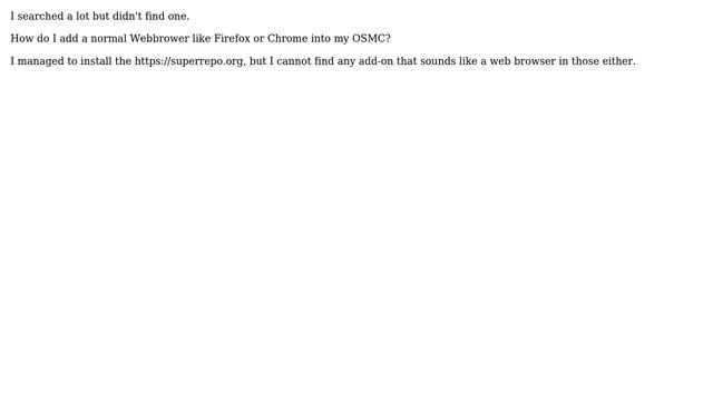 Raspberry Pi: Webbrowser Plugin For OSMC