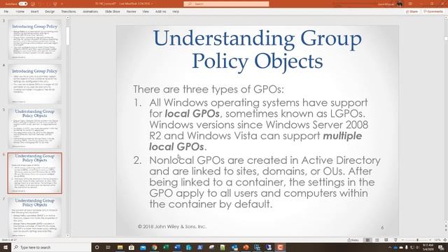 70-742 Lesson 7 Creating and Managing GPOs смотреть онлайн