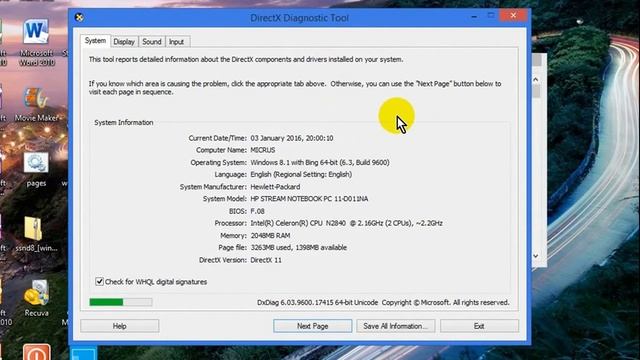 DxDiag Tool on Windows 8.1/10 смотреть онлайн