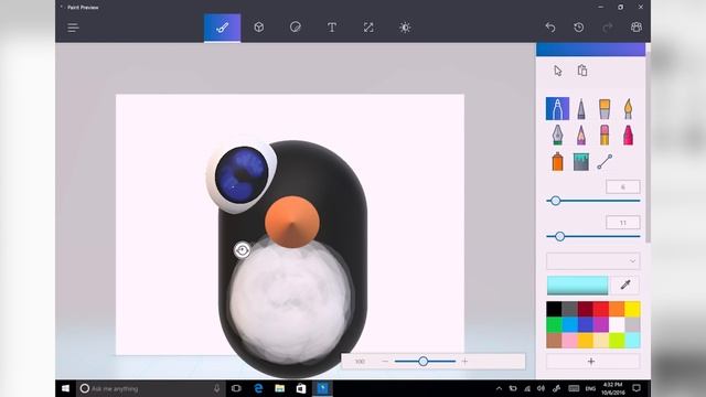 Windows 10 Paint 3D: How to make a penguin смотреть онлайн