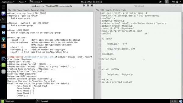 FTP server configuration in kali Linux