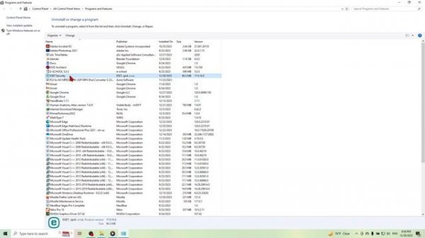 Uninstall ESET security