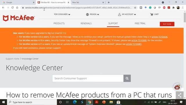 How to remove McAfee products from a PC that runs Windows? (MCPR Usage) смотреть онлайн