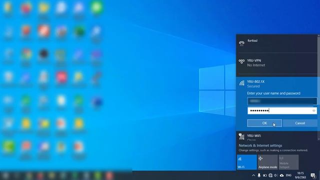 การเชื่อมต่อสัญญาณ WiFi ชื่อ YRU-802.1X สำหรับ Windows 8 และ Windows 10 смотреть онлайн