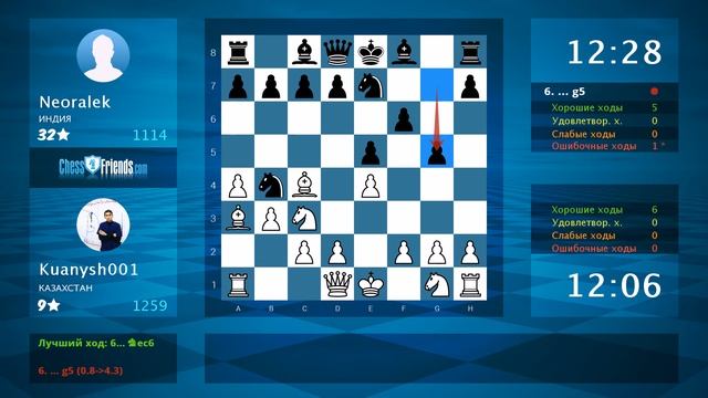 Chess Game Analysis: Kuanysh001 - Neoralek : 1-0 (By ChessFriends.com) смотреть онлайн