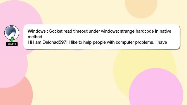 Windows : Socket read timeout under windows: strange hardcode in native method смотреть онлайн