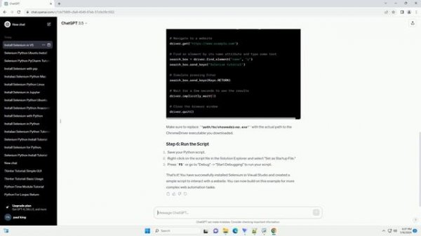 install selenium python visual studio