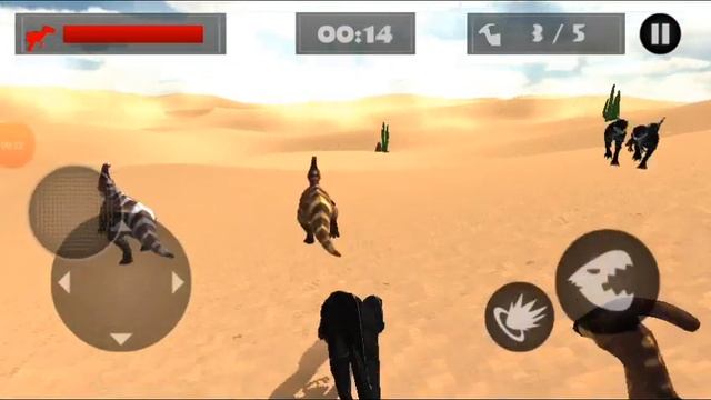 Hungry Raptor Desert dinosaur hunt Android gameplay. смотреть онлайн