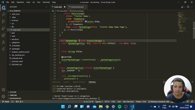 Iniciando um projeto desktop no flutter / Flutter Windows смотреть онлайн