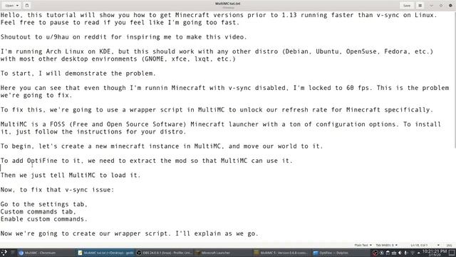 How to fix Minecraft vsync on Linux prior to 1.13 смотреть онлайн