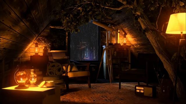 Cozy Tree house #relaxing #stressrelief #deepsleep#ambiance #soothingrelaxation #rain #rainsounds смотреть онлайн