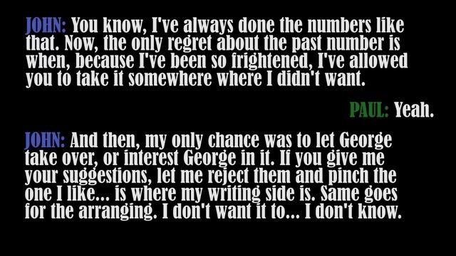 John and Paul's Private Conversation | Transcription | Get Back смотреть онлайн