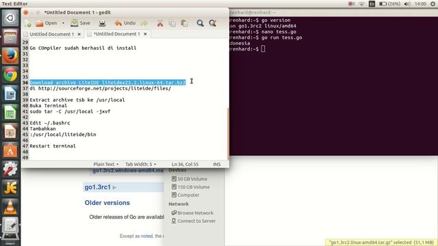 Tutorial Instalasi Go Compiler dan IDE (LiteIDE) di Ubuntu смотреть онлайн