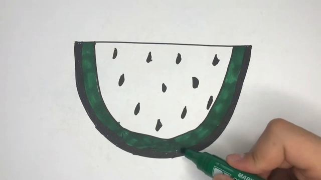 Bolalar uchun tarvuz rasm chizish/Drawing watermelon for children/Рисование арбуз для детей смотреть онлайн