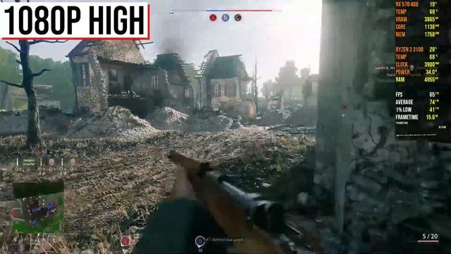 Enlisted | RX 570 4GB | Ryzen 3100 | 16GB DDR4 | 1080p | Medium | High смотреть онлайн