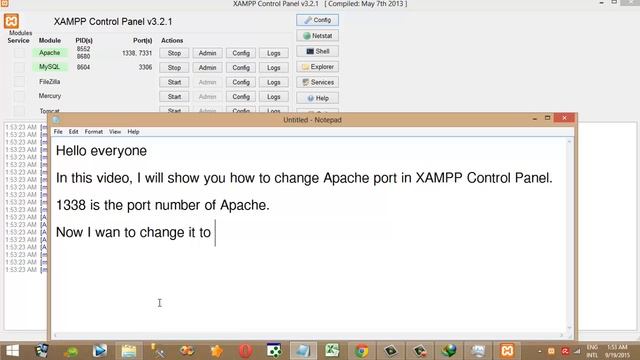 How to change Apache port in XAMPP Control Panel смотреть онлайн