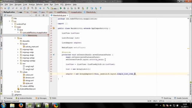 Develop simple Music Player in Android Studio смотреть онлайн