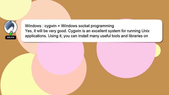 Windows : cygwin + Windows socket programming смотреть онлайн