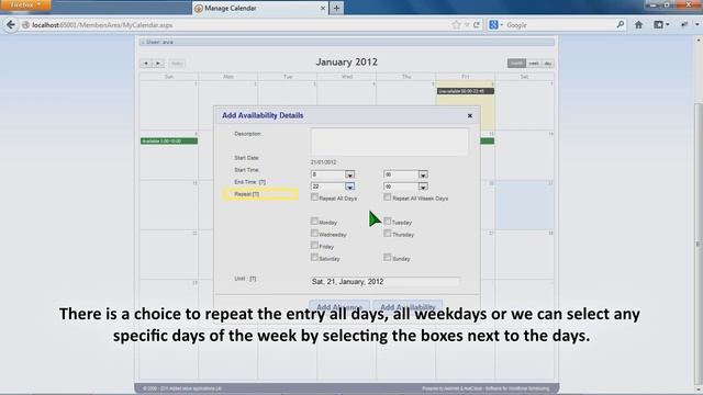 AvaWeb - Adding availability to the calender Manager view смотреть онлайн