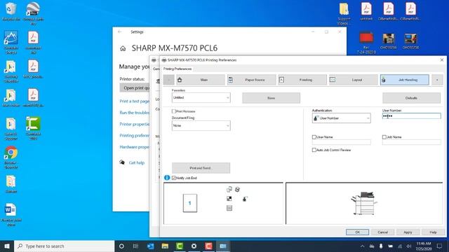 Save your user number in the print driver Windows смотреть онлайн