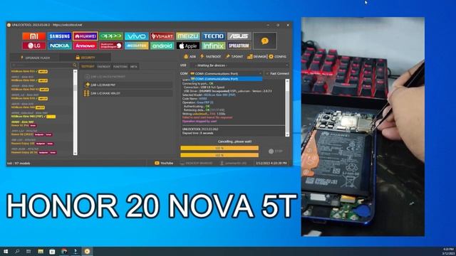 HONOR 20 NOVA 5T FRP remove by UNLOCKTOOL смотреть онлайн