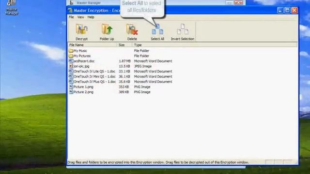 OT4 Navigating the Maxtor Encryption Interface for Windows XP Select All смотреть онлайн