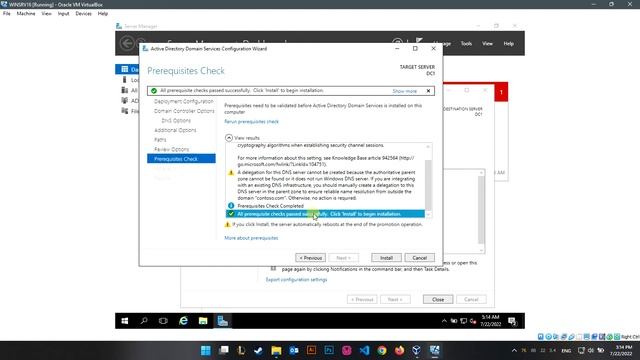 Adding Role Active Directory Domain Services in Windows Server 2016 using Virtual Box смотреть онлайн