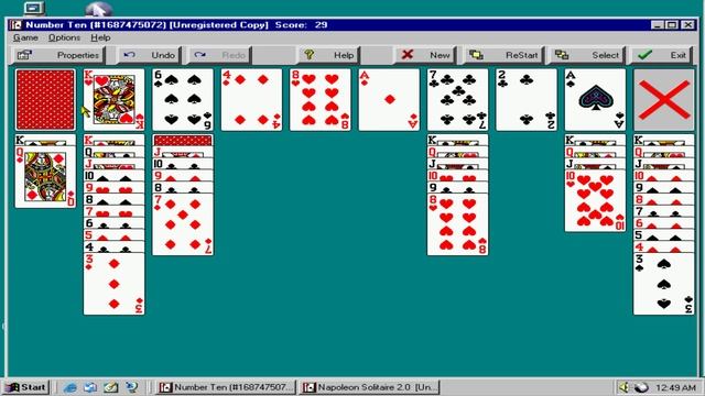 Napoleon Solitaire Shareware (1996, Thomas Warfield) смотреть онлайн