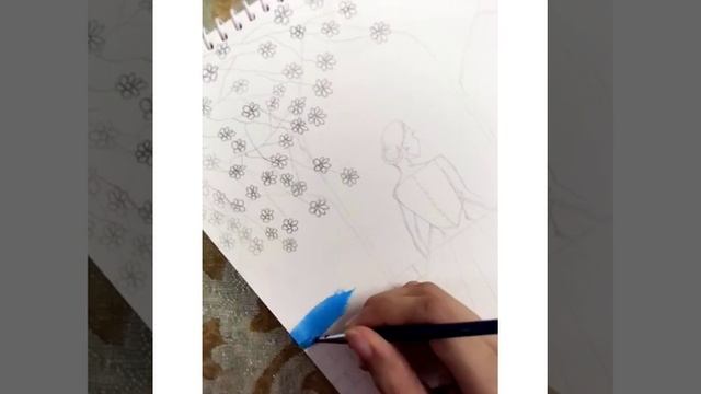 How to draw a beautiful girl on a Window | A girl standing on a window poster color painting смотреть онлайн
