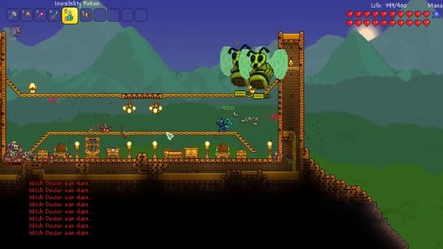 [Terraria] 100 Witch Doctors vs Queen Bee смотреть онлайн