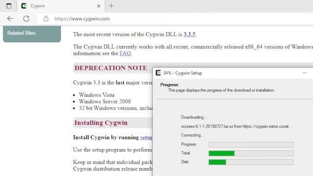 Cygwin - Linux in Windows System Download and Installation process смотреть онлайн