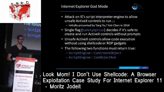 #HITBGSEC 2016 SG Conference Track D2 - Look Mom! I Don t Use Shellcode - Moritz Jodeit.mp4 смотреть онлайн