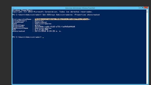 Windows Server 2012 R2 - Conocer fecha de creación de grupos de Active Directory смотреть онлайн