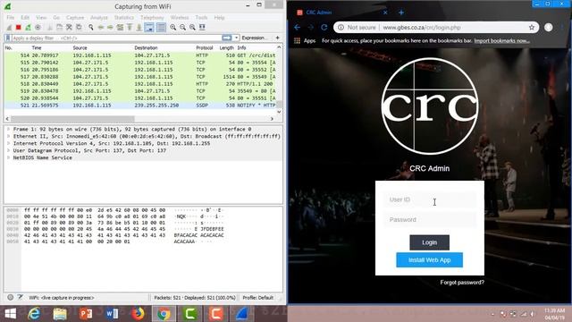 Paket Capturing containing credentials through Wireshark смотреть онлайн