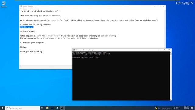 How to Skip Disk Checking on Startup? Easiest Way on Windows 10, 11 | RamyagTV смотреть онлайн