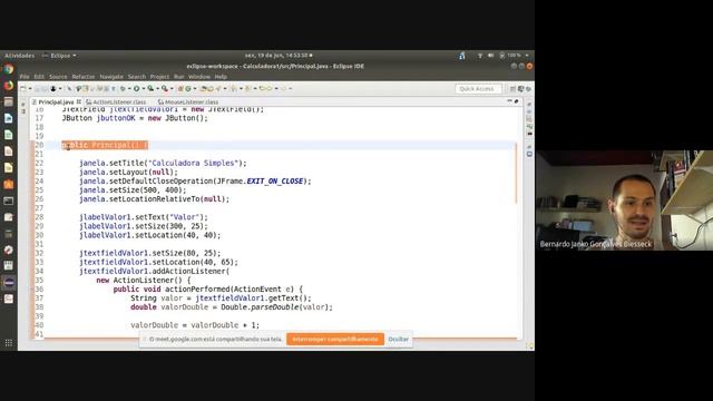 Aula online (19/06/2020): Tratamento de Eventos da Interface Gráfica em Java - IFMT смотреть онлайн